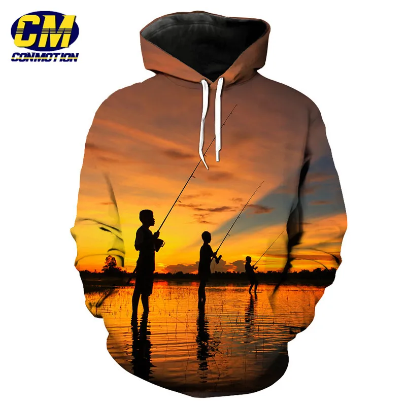 

Fish Style Beach Best Friend Fun Hooded Sweatshirt 3D Pullover EUR SIZE