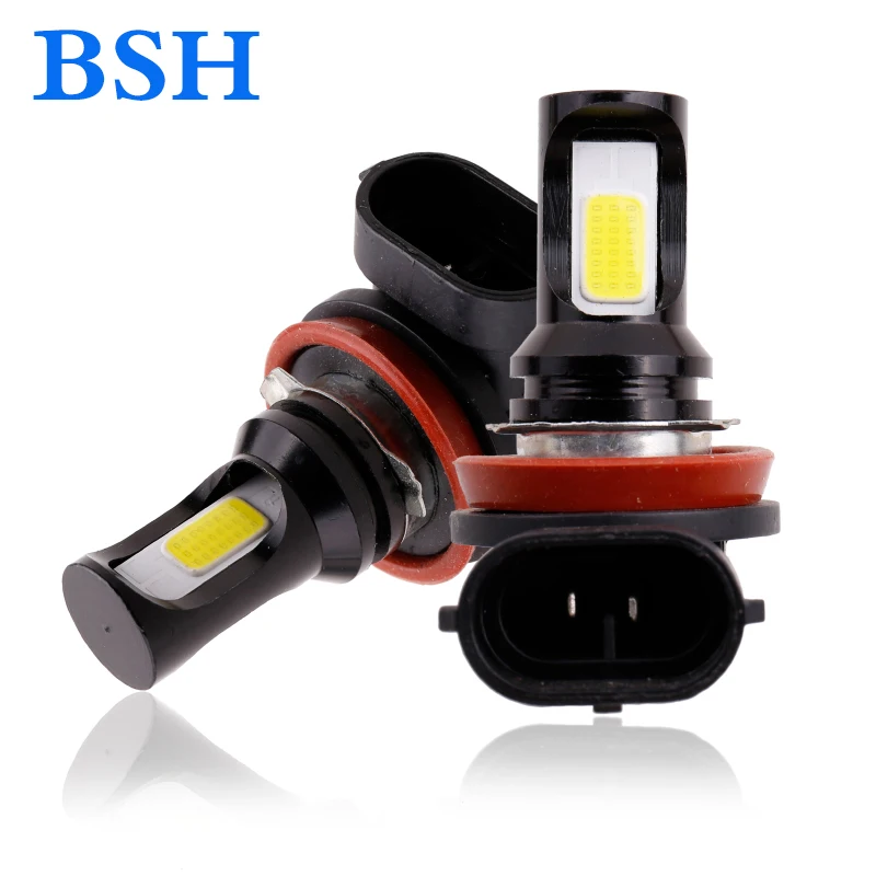 

2Pcs Car Front Fog Lights DRL Daytime Running Light H11 LED Bulbs High Power COB 2000LM White Auto H11 Headlights Fog Light