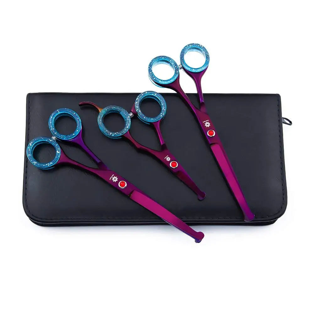 PCS Safety Round Tips Pet Grooming Scissors Kit For Dogs Cats Body Face
