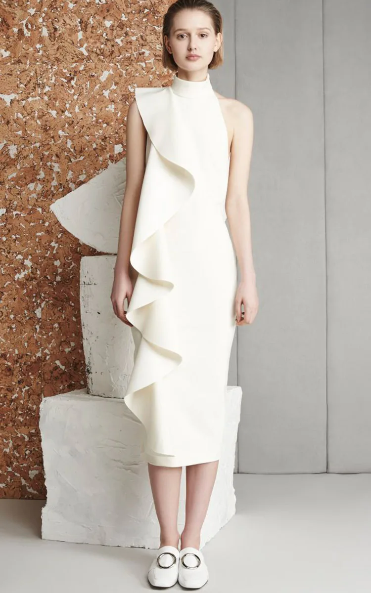 White Ruffle Dress