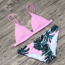 Горячая новинка года для женщин с цветочным принтом комплект бикини бинты Push Up Мягкий Купальники для малышек купальный пляжная