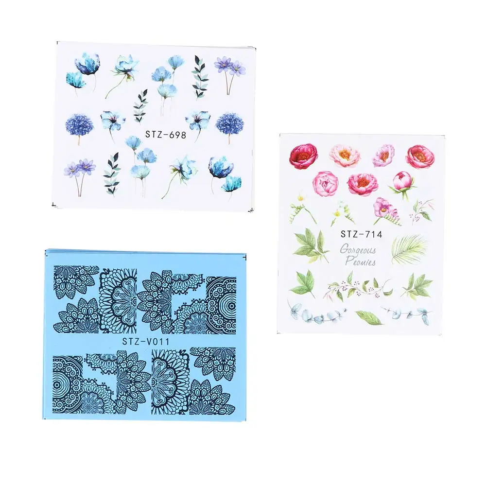 

24pcs/set Watercolor Floral Flower Sticker Nail Decals Designs Gel Manicure Decor Water Slider Nail Art Stickers Accessories