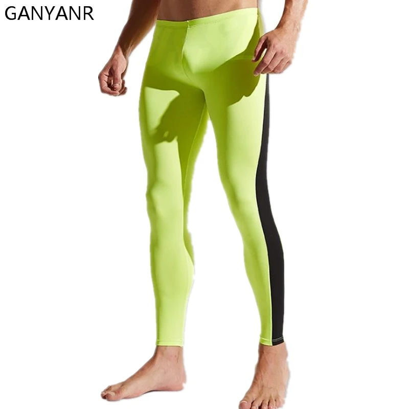 GANYANR бренд ходовые колготки Для мужчин спортивные Леггинсы Штаны Для Йоги Бодибилдинг Для мужчин сжатия Фитнес баскетбольные тайтсы