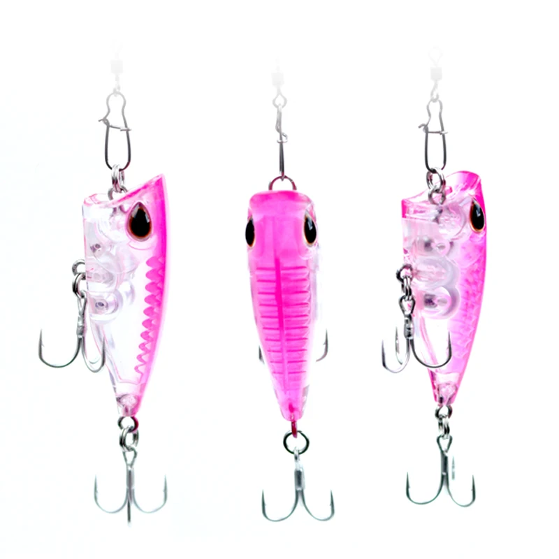  Top Water Hard Fishing Popper Bait 3.5g 4cm Eyebrows Poper Lure Good Swim Isca Artificial Bait 3 Pc