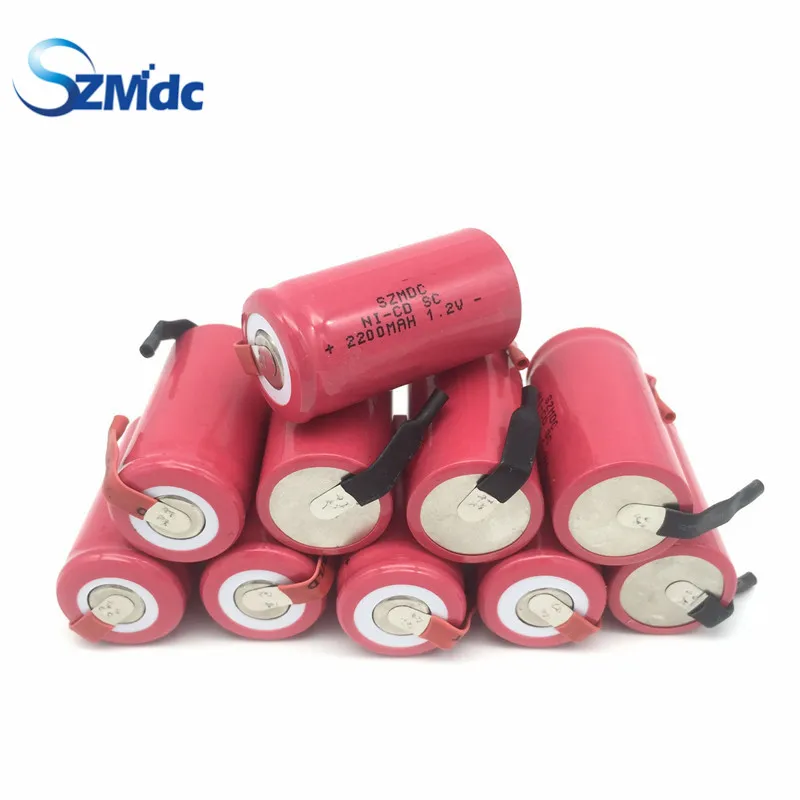 

SZMDC 10PCS/LOT 22*42mm Sub C SC Rechargeable Battery 1.2V 2200mAh NI-CD Batteries With PCB For Electronic Tools best price