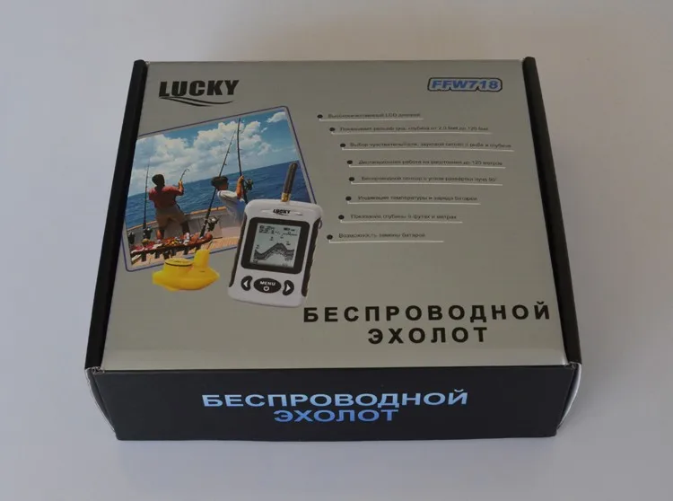 

Russian Menu Wireless Sonar Portable Fish Finder Sensor Echo Sounder Alarm River Lake Sea Bed Live 131ft/40M