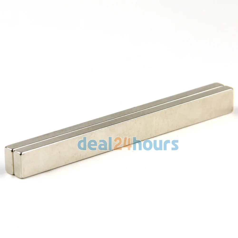 

OMO Magnetics 2pcs Super Strong Neodymium Block 100 x 10 x 5 mm Magnets N35 Grade Rare Earth