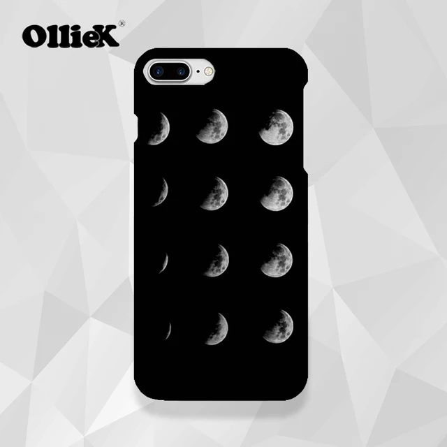 free shipping full printing simple pattern black moon frost case for