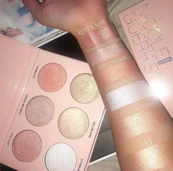 

6 Color Aurora Beauty Highlighter Palette Makeup Palette GlowKit Bronzer Face Contour Shimmer Pigment Makeup Highlighter Pallete