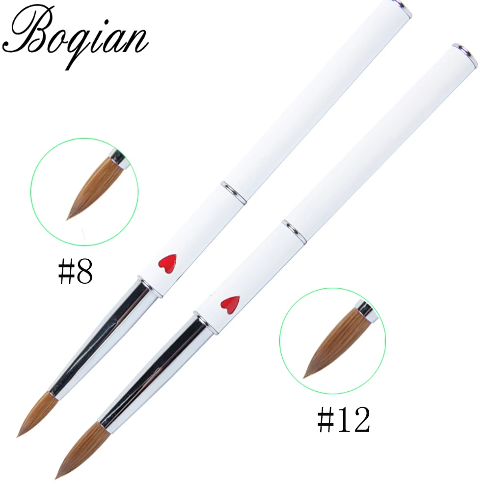 BQAN 1 шт. #8 #12 Kolinsky соболиная Кисть Акриловая кисть для дизайна ногтей синий металл