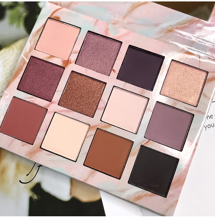 12 Colors Makeup Eyeshadow Palette Shimmer Matte Glitter Makeup Palette Somky Pigment Makeup Eye Shadow Palette Eye Palette