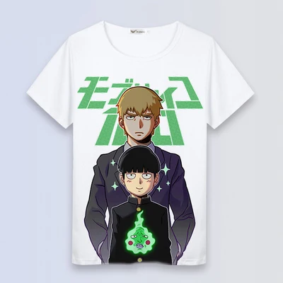 

Anime Mob Psycho 100 Mobu Saiko Hyaku T-Shirts Short Sleeve Mob Cosplay Unisex Tees Tops