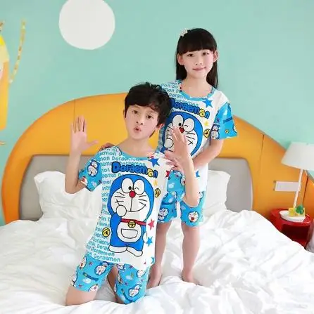 boys and girls fashion Sleepwear children's giftsNew Arrival Children's short-sleeved shorts suit cartoon cute pajamas