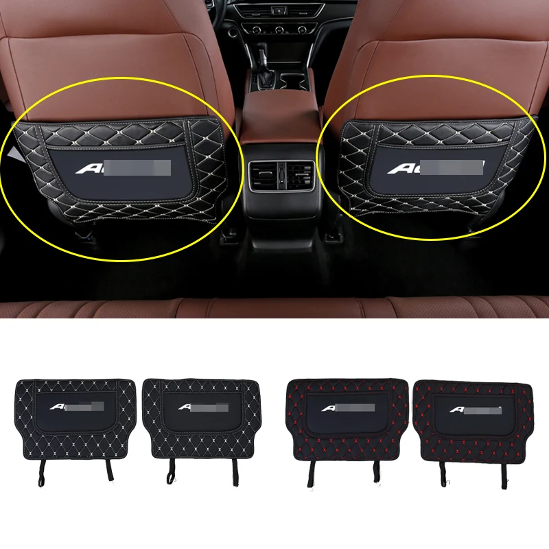 

For Honda 10th Accord 2018 Car interior PU Leather Seat Anti-kick Protection pad Car styling accessories 2pcs