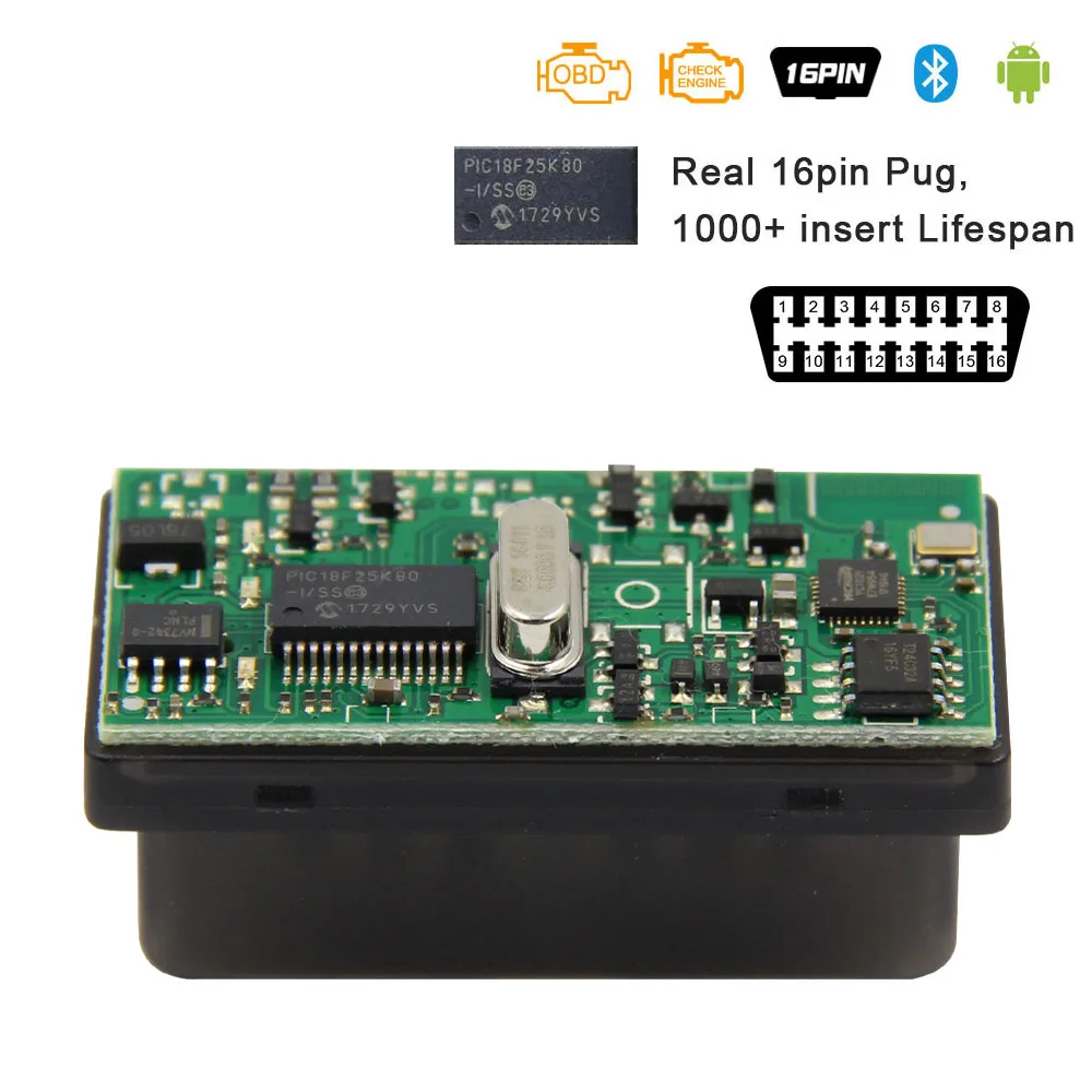 Elm327 bluetooth v 1.5 pic18f25k80. Elm327 v1.5 pic18f25k80.