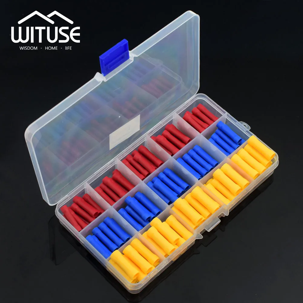 

150 Pcs/box Straight Insulated Wire Butt Connector Electrical Fully Insulated Crimp Terminals Electrical Wire Splice Connector