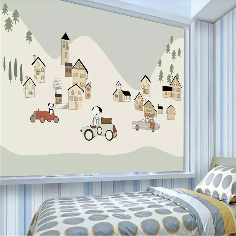 Cartoon animal park children's room background wall professional production mural wallpaper wholesale custom photo wall Cartoon animal park children's room background wall professional production mural wallpaper wholesale custom photo wall