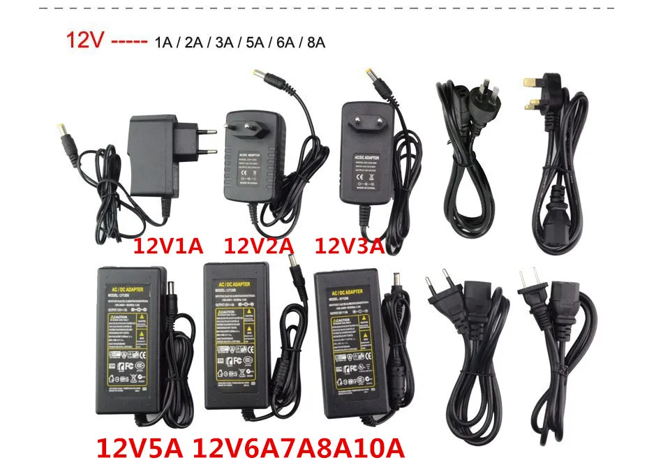 Светодиодный Питание адаптер DC5V/DC12V/DC24V 1A 2A 3A 5A 7A 8A 10A для светодиодный полосы лампы освещения светодиодный Мощность драйвер штепсельной вилки