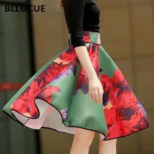 Женская юбка весна осень винтажные Ретро Юбки с высокой талией женские юбки с принтом женские s Vestidos Saia Femininas миди юбка