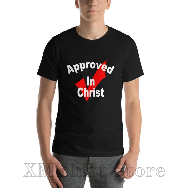 

Christian tshirt for Men Positive Message Tee Approved in Christ Inspirational Religious T-Shirt Pastor Gift Christian Gift