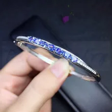 Натуральный sapphrie браслет 925 серебро для женщин или мужчин 0.3ct* 7 шт. драгоценный камень ювелирные украшения# SL18061917