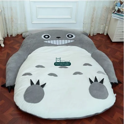 Dorimytrader поп аниме totoro плюшевый beanbag мягкий спальный мешок кровать диван татами диван 5 размеров дети и взрослые подарок украшение - Цвет: Smiling Totoro