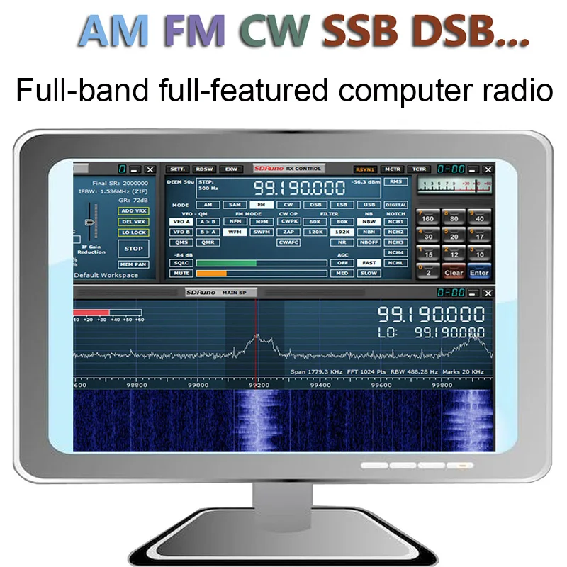 12Bit SDR приемник SDRPLAY RSP1 RSP2 RTL-SDR HackRF обновление AM FM HF SSB CW приемник полный диапазон HAM радио 10 кГц-2 ГГц