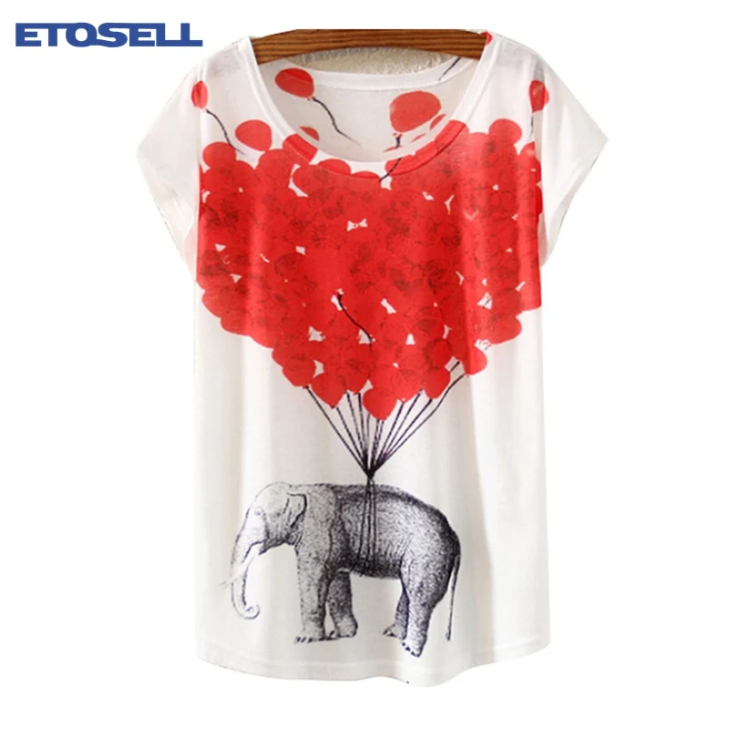 Женская Летняя короткая футболка etoseller с круглым вырезом и 3D принтом короткими