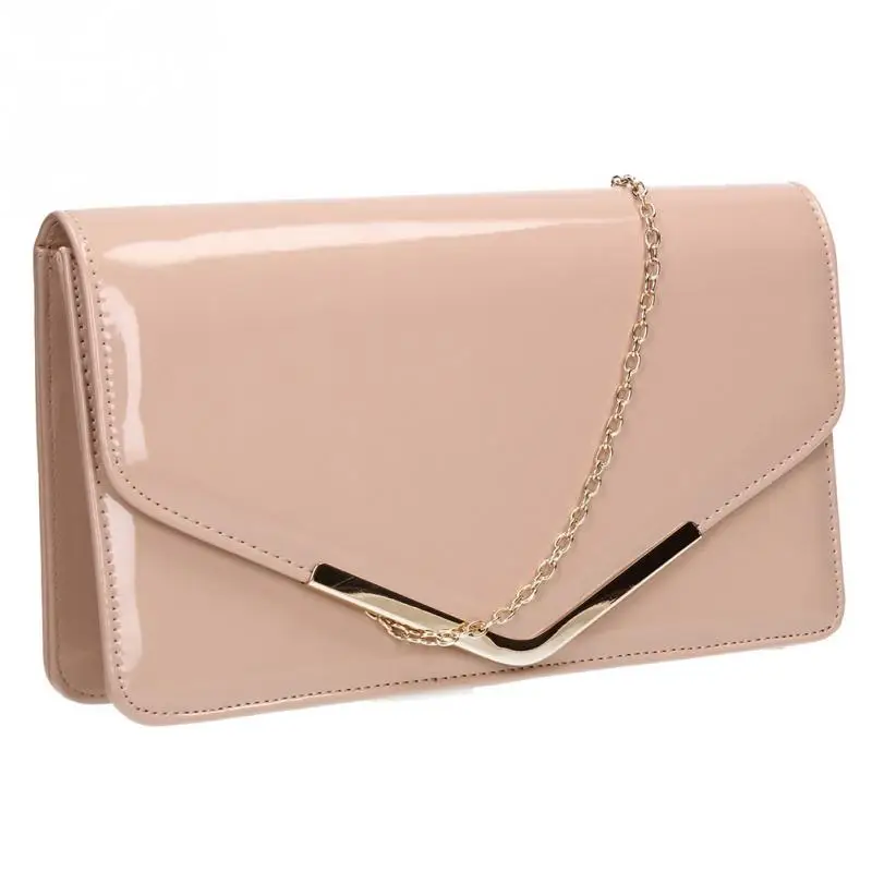 

Women Patent Leather Envelope Ladies Evening Party Prom Smart Clutch Bag
