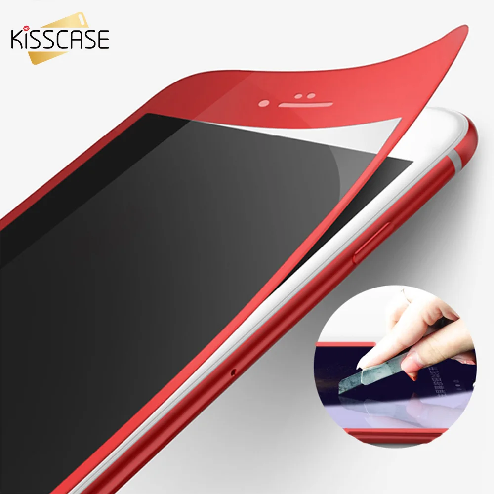 

KISSCASE 9H Protective Glass For iPhone 6 6S 7 Plus Screen Protector 0.2 MM 3D Soft Tempered Glass For iPhone 6 6S 7 Front Film