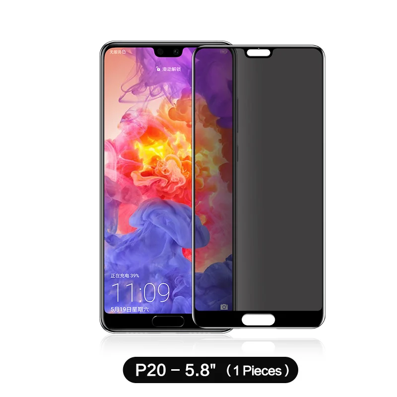 SmartDevil 3D закаленное стекло для huawei p20 Pro P20 защита экрана анти-Конфиденциальность полное покрытие конфиденциальность взрывозащищенный защитный - Цвет: P20