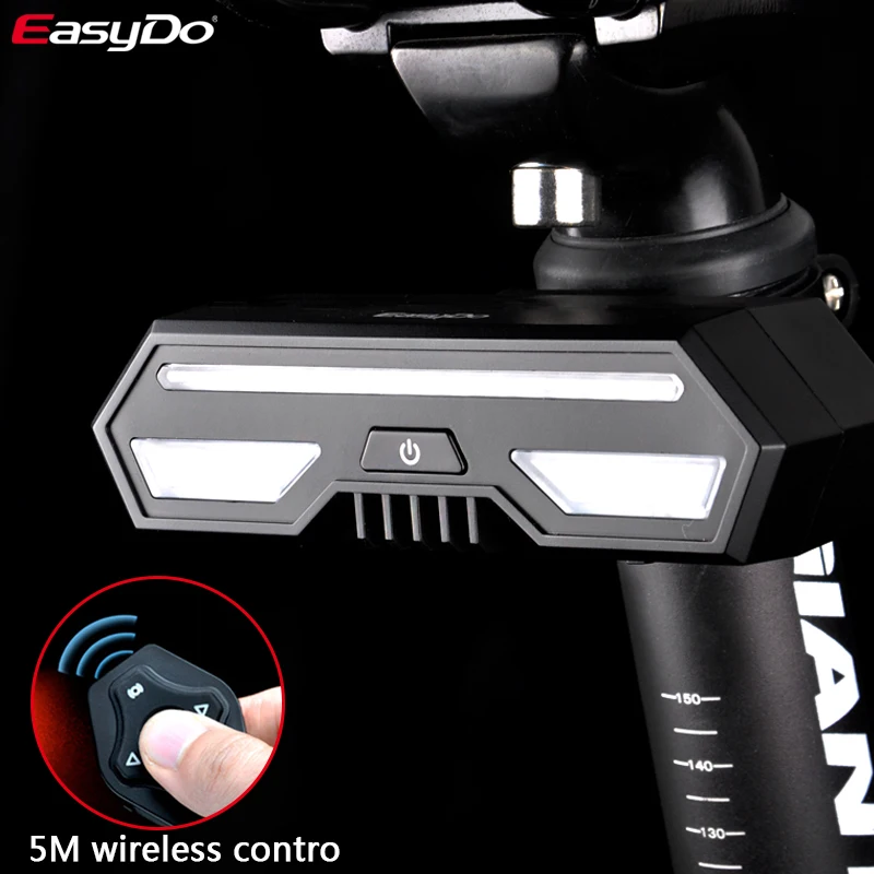 

EASYDO Wireless Smart Bike Taillight Bicycle Turn Brake Warning Light Rechargeable Waterproof Bike Safety Rear Lamp laser Signal