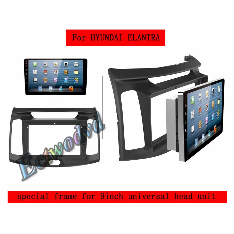 

Special 9inch Car Radio Fascia Frame Dash Panel for Hyundai Elantra 2008 2009 2010- Head Unit Car Refitting Stereo