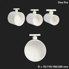 Воздушный демпфер ОВК клапан круглый воздуховод Встроенный клапан ABS пластик 75 110 160 200 мм для вентиляции трубы ручное регулирование 0-90 градусов