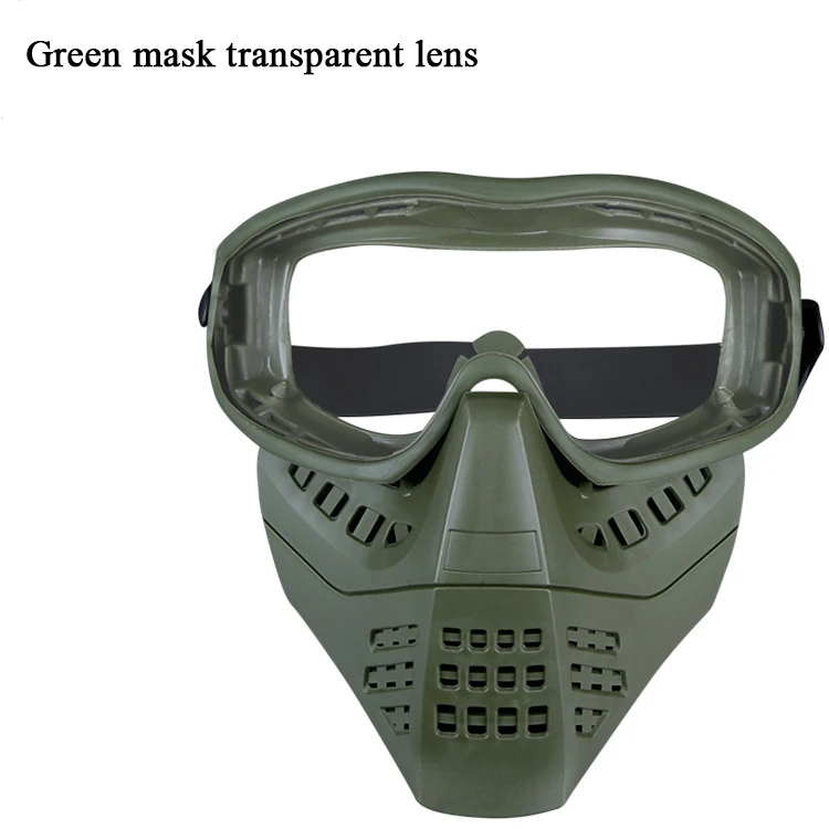 Тактическая Военная маска для пейнтбола на открытом воздухе защитный полный уход за кожей лица маска Объектив CS игры камуфляжная, с расцветкой Мультикам съемки маски - Цвет: green mask transpare