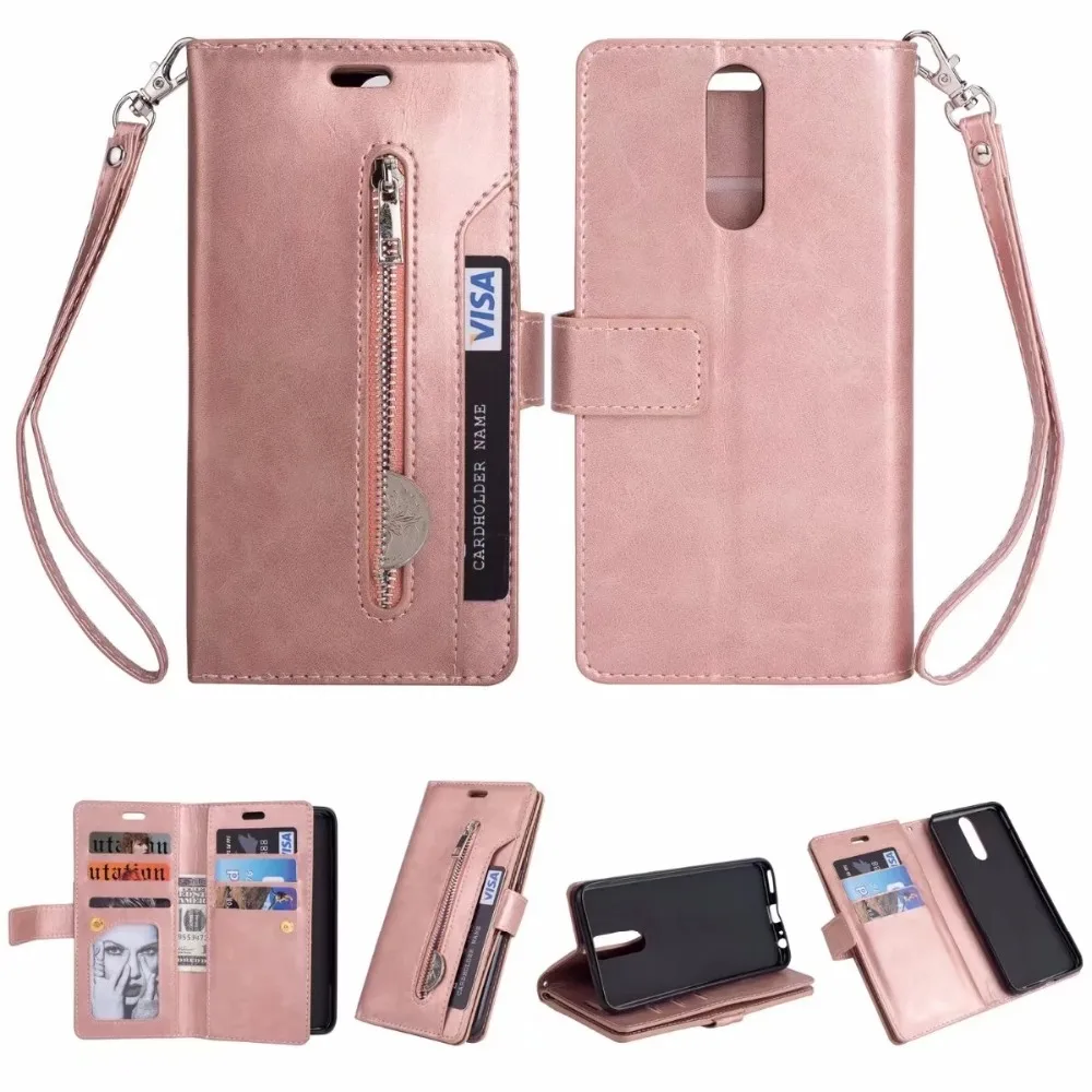 

Multi-function Wallet Case for Huawei Mate10 Lite Card Holders Zipper Leather Phone Cover for Mate 10 Lite Fundas