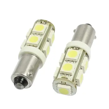 

TOYL New 2 Pcs Plastic BA9S White 5050 9 SMD LED Bulb Auto Car Light Turning Lamp
