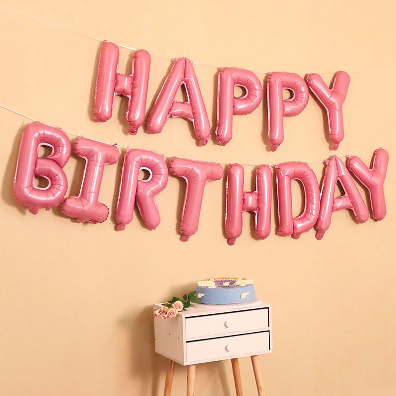 16 дюймов фольга для дня рождения воздушный шар для маленьких мальчиков и девочек мой первый день рождения 1 1 украшение гирлянды дети взрослый баннер Единорог - Цвет: pink