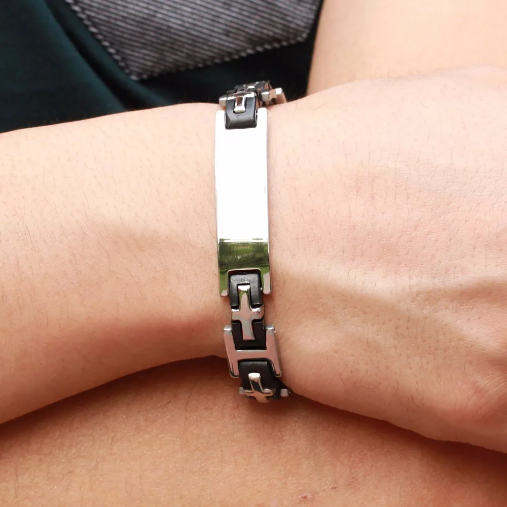 Мужской браслет из нержавеющей стали в стиле панк длина 220 мм|black men bracelet|stainless steel