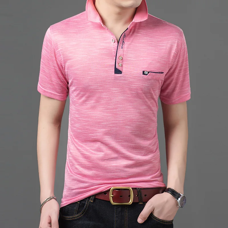 

URSPORTTECH Men Polo Shirts With Pocket Business Men Shirt Short Sleeve Summer Polos Shirt Casual Polo Shirt Homme Plus Size 4XL