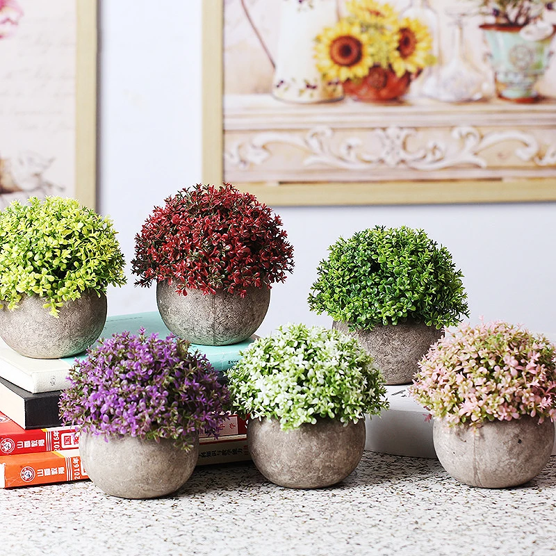 

Artificial Bonsai Simulation Tree Vase Set Plastic Plants Bonsai Artificial Flower Pot Home Wedding Garden Office Decoration DIY
