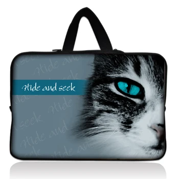

Cute Cat 17" 17.3" Neoprene Laptop Carrying Bag Sleeve Case Cover Holder+Hide Handle For HP Dell