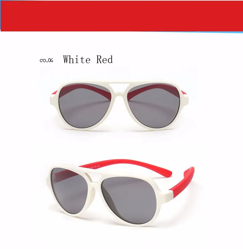 WarBLade поляризованные солнцезащитные очки для детей TAC TR90 пилот мягкий каркас для маленьких мальчиков и девочек Солнцезащитные очки UV400 ребенок дети Наружные защитные очки - Цвет линз: white red