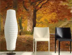 3d фрески, Осенний лес картина маслом papel де parede, Бар отеля гостиной диван тв стены спальне обои
