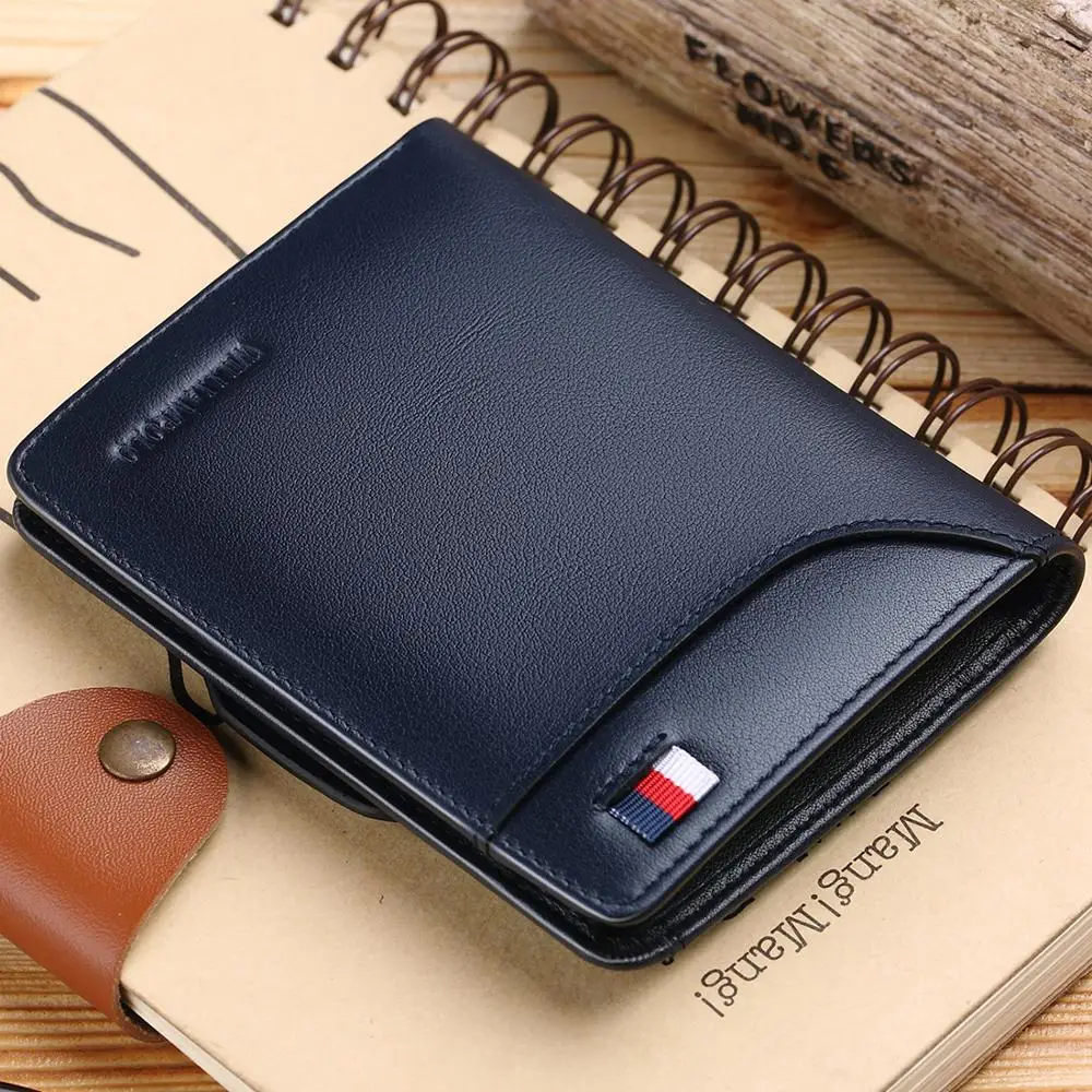 WilliamPOLO Men Wallet Short Credit Card Holder Bifold Genuine Leather Small Multi Case Slots Oe Cowhide New | Багаж и сумки