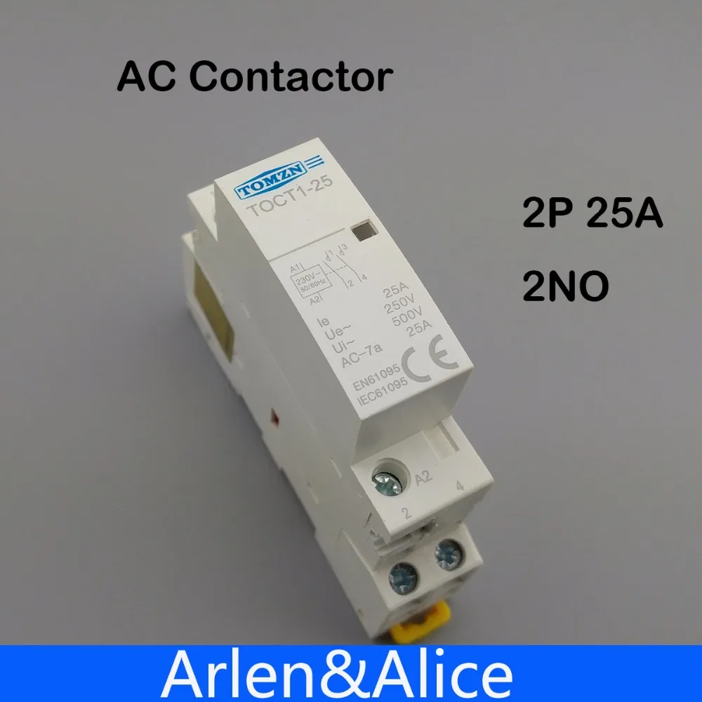 2 Pcs 230V Contactor AC Coil 20A 2NO 50Hz Motor Starter Relay for Home Use 