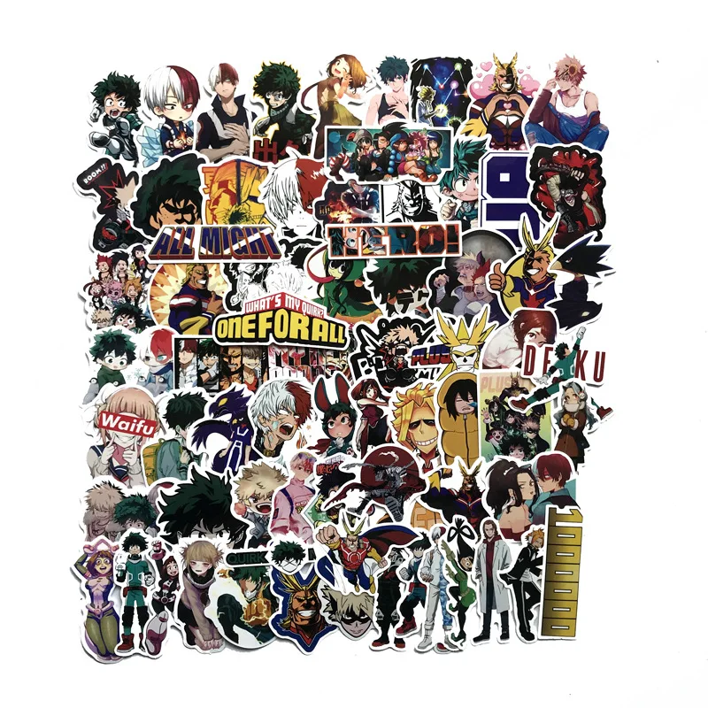 

73pcs/set Anime My Hero Academia Stickers Cosplay Accessories Prop PVC Waterproof Cartoon Decal Cute Sticker
