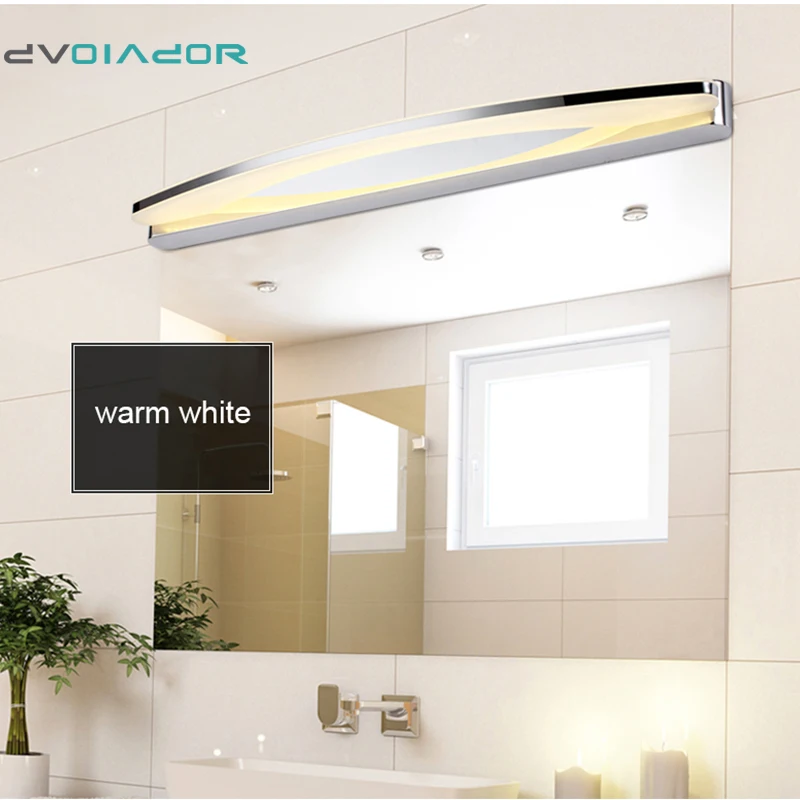 

DVOLADOR LED Acrylic Stainless Steel Modern Mirror Front Light 12W/8W 2835 SMD Fogproof Bedroom Light Bathroom Makeup Wall Lamp
