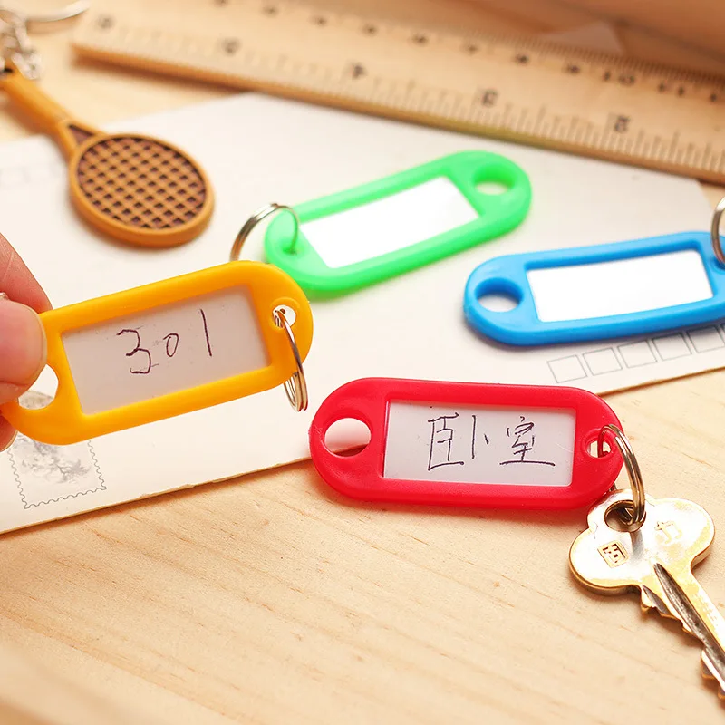 

10pcs Key Ring Key Tag Card Buckle Keychain Classification Room Key Luggage Tag Label Brand Licensing Category YH-461625