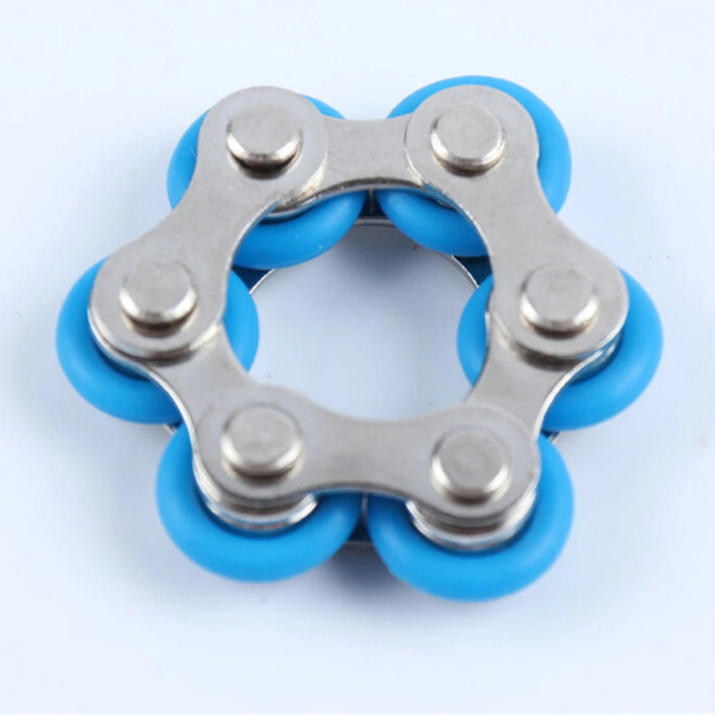 Велосипедная цепь Спиннер браслет для аутизма и СДВГ Игрушка антистресс игрушка для детей/взрослых/студентов Размер: 7,8 см - Цвет: Синий